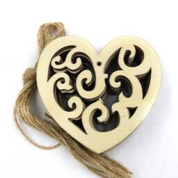 Set Of 10 Wooden Santa Claus - Angel Heart Xmas Christmas Rustic Tree Decor Hanging Ornament Pendants Eve Kids Gifts - thumbnail 2
