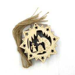 Set Of 10 Wooden Santa Claus - Angel Heart Xmas Christmas Rustic Tree Decor Hanging Ornament Pendants Eve Kids Gifts - thumbnail 3