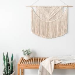 Layered Triangle Macrame Wall Hanging, Large Boho Art, Extra Macrame, Bohemian Fiber Art - thumbnail 2