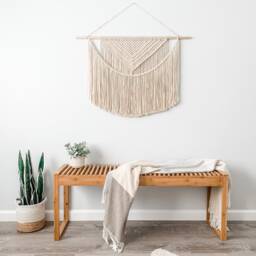 Layered Triangle Macrame Wall Hanging, Large Boho Art, Extra Macrame, Bohemian Fiber Art - thumbnail 3