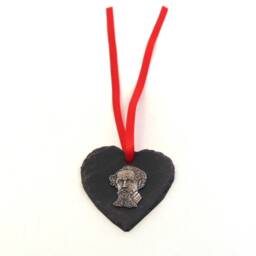 Charles Dickens Design Natural Slate Heart - Christmas Decoration 2026 Book Lover Gift Literary Mum Dad Ornament - thumbnail 2