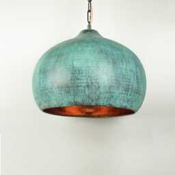 Dome Oxidized Copper Pendant Light - Hammered Kitchen Island Lighting Industrial Lampshade Art Deco Light Fixture