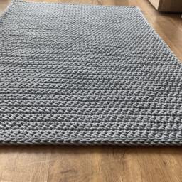 Crochet Rectangle Rug - Handmade Cotton Floor Mat, Boho Style - thumbnail 2