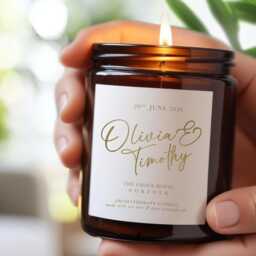 Personalised Wedding Candle Gift Set - Custom Names, Date, Venue - Soy Wax & Essential Oils - thumbnail 2