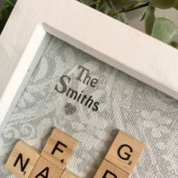 Family Scrabble Art - Personalised Gift Birthday Photo Frame Wall Home Decor Upto 7 Words/Names - thumbnail 2