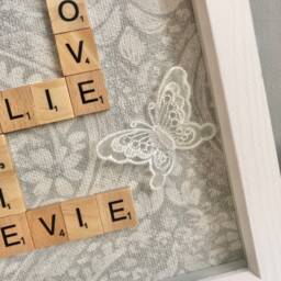 Family Scrabble Art - Personalised Gift Birthday Photo Frame Wall Home Decor Upto 7 Words/Names - thumbnail 3