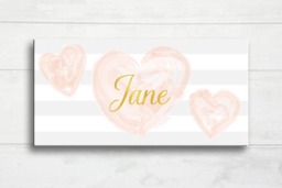 Hearts Door Sign, Heart Nursery Decor, Girls Wall Art, Name Blush Hearts, Pink & Gold, Baby Girl, Personalized Print - thumbnail 1