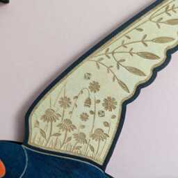 Hand Painted Flying Wooden Barn Swallows - Wall Decor Hangings - thumbnail 3