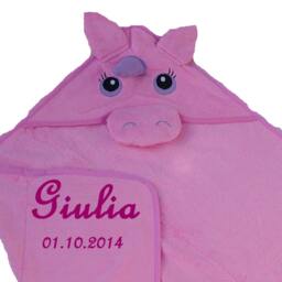 Baby Hooded Towel Funny Faces With Names Embroidered Hooded Towel Bath Poncho Baptism Birth - thumbnail 2