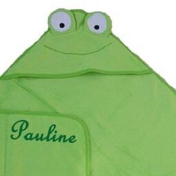 Baby Hooded Towel Funny Faces With Names Embroidered Hooded Towel Bath Poncho Baptism Birth - thumbnail 3