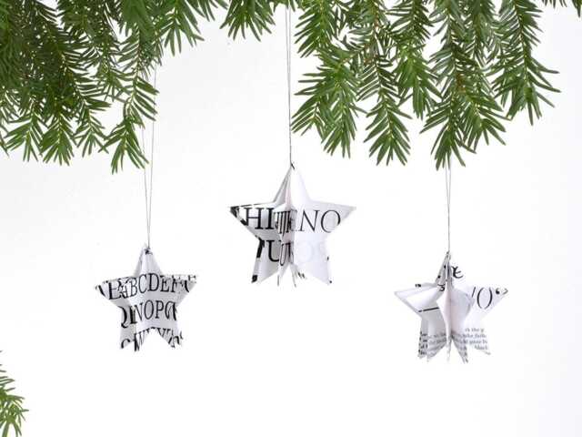 star Christmas Tree Ornament Made Of Vintage Paper By Renna Deluxe - image 1