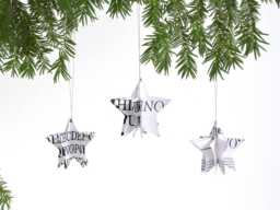 star Christmas Tree Ornament Made Of Vintage Paper By Renna Deluxe - thumbnail 1