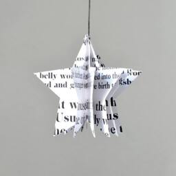 star Christmas Tree Ornament Made Of Vintage Paper By Renna Deluxe - thumbnail 3