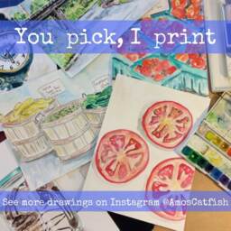 You Pick Watercolor 5x7, 8x10, 11x14, Archival Print, Watercolour, Art - thumbnail 1