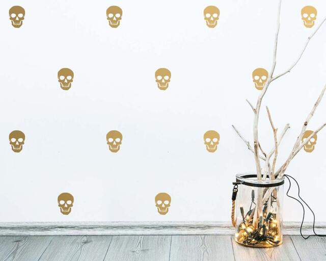 Skull Wall Decals - Halloween Decor, Modern Decals, Cute Stickers, Gold Removable Stickers - image 1
