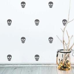 Skull Wall Decals - Halloween Decor, Modern Decals, Cute Stickers, Gold Removable Stickers - thumbnail 2