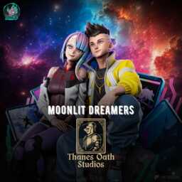 Moonlit Dreamers - Sci-Fi Anime Cyberpunk Couple Neon Future Lucy & David Resin Figure 16K - thumbnail 1