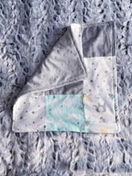 Elephant Baby Lovey, Grey Minky Animal Theme, Shower Gift, Gender Neutral, Security Blanket, Elephant - thumbnail 3