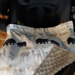 Elephant Baby Lovey, Grey Minky Animal Theme, Shower Gift, Gender Neutral, Security Blanket, Elephant - thumbnail 4