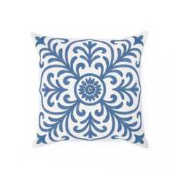 Cushion, Delft Blue Pillow, Floral Boho Chic, Coastal Decor, Cozy Home, & White Beach House Home Accent - thumbnail 1