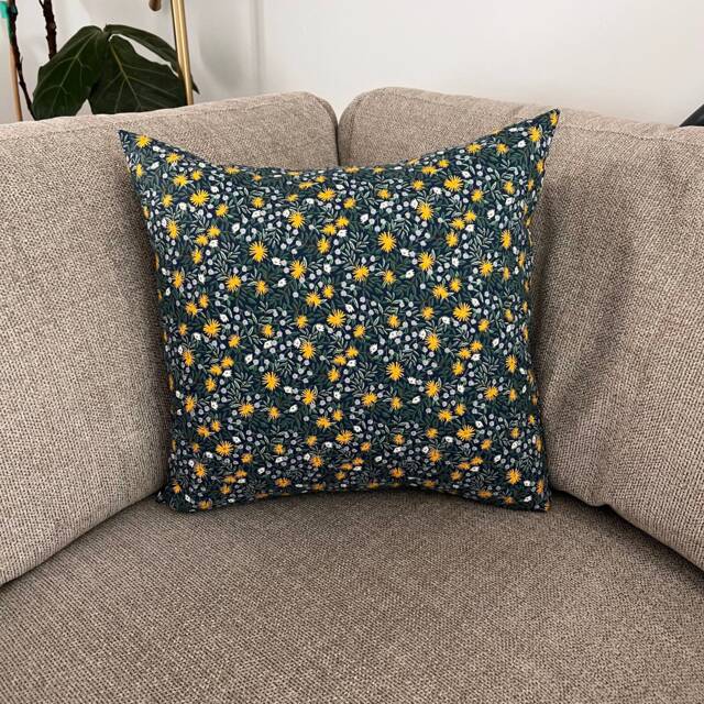 Rifle Paper Co Daisy Fields Metallic in Navy Fabric Pillow Cover - image 1
