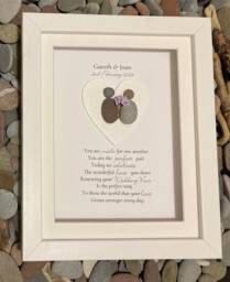 Personalized Pebble Art Renewal Of Vows Gift - thumbnail 1