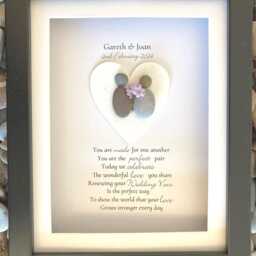 Personalized Pebble Art Renewal Of Vows Gift - thumbnail 2