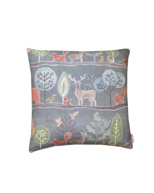 Woodland Animals Linen Throw Pillow Cover Stag, Fox, Highland Cattle - image 1