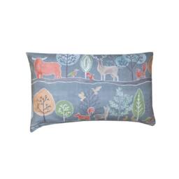 Woodland Animals Linen Throw Pillow Cover Stag, Fox, Highland Cattle - thumbnail 3