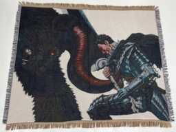 Berserk Guts Vs Zodd Woven Blanket Tapestry - 100% Cotton Anime Manga Decor - thumbnail 1