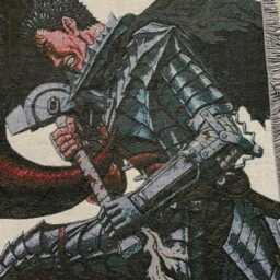 Berserk Guts Vs Zodd Woven Blanket Tapestry - 100% Cotton Anime Manga Decor - thumbnail 2