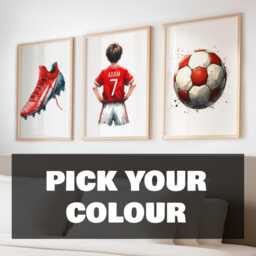 Personalised Boys Football Art Print - Custom Bedroom Decor, Kids Wall Poster - thumbnail 2