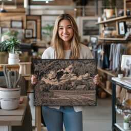 Southern Farmland Wall Art - Nature Inspired Engraved Wood Lithograph Illustration, Large Painting, Alabama Country Farm Print - thumbnail 3