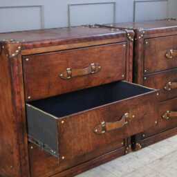 Vintage Bedroom Furniture Style English Leather Handcrafted Nightstands, Moving in Gift Home Decor - thumbnail 3