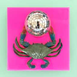 Crab Disco Ball 3D Resin Wall Art/Art/ Mirror Ball Disco Ball/ Sculpture Lobster Crab Dopamine Decor/ Kitschy - thumbnail 1