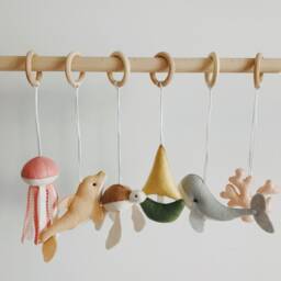 Ocean Baby Play Gym Toys, Felt Whale, Dolphin, Turtle, Jellyfish, Boat, Coral - thumbnail 2
