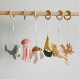 Ocean Baby Play Gym Toys, Felt Whale, Dolphin, Turtle, Jellyfish, Boat, Coral - thumbnail 4