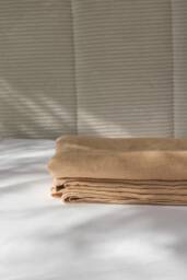 Linen Flat Sheet in Mustard. Sheets Queen, King - thumbnail 1