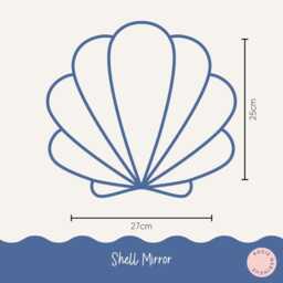 Shell Shatterproof Mirror - Perfect Gift For Bedroom & Nursery Mermaid Seashell - thumbnail 4