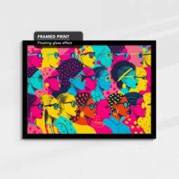 People Contemporary Abstract Oil Painting Strokes Style Wall Art Framed Canvas Poster Print Home Kitchen Living Room Decor Gift - thumbnail 2