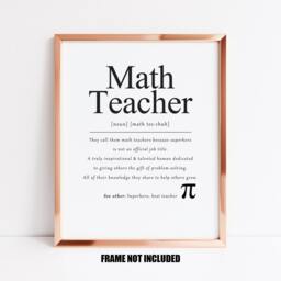 Math Teacher Definition Art Print, Gift For Math Teacher, Thank You End Of School Year Gift, Classroom Decor - thumbnail 1