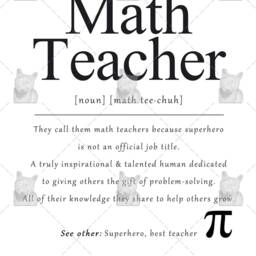Math Teacher Definition Art Print, Gift For Math Teacher, Thank You End Of School Year Gift, Classroom Decor - thumbnail 2