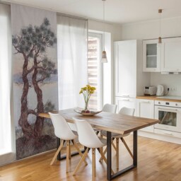 Textile Wall Hanging.textile Interior Hanging.modern Nature Textile.forest Tapestry.bonsai Tree Hanging.autumn - thumbnail 2