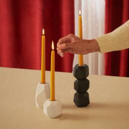 Black Geometric Tapered Candlestick Holder - thumbnail 4