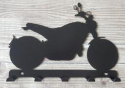 Ducati-style Motorbike Silhouette Key Hook Rack - Automotive Vehicle Metal Wall Art - thumbnail 1