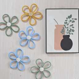 Macrame Flower Wall Hanging, Boho Decor, Nursery Art, Colorful Flowers, Kids Room & Playroom Decor - thumbnail 3