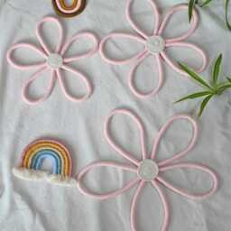 Macrame Flower Wall Hanging, Boho Decor, Nursery Art, Colorful Flowers, Kids Room & Playroom Decor - thumbnail 4