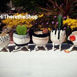 Princess From The Moon Collection Ceramics Handmade Plant Pot, Succulent Cactus Indoor Outdoor Planter. Garden D??cor Home D??cor. Gift - thumbnail 2