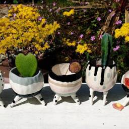 Princess From The Moon Collection Ceramics Handmade Plant Pot, Succulent Cactus Indoor Outdoor Planter. Garden D??cor Home D??cor. Gift - thumbnail 4