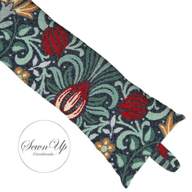 Draught Excluder 50-135cm William Morris Persian Tapestry Handmade Wind Draft Stopper Floral Leaves Leaf Victorian - image 1